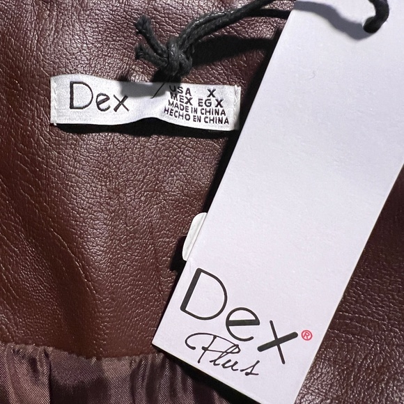 NWT Dex Plus Faux Leather Moto Jacket in Brick - Picture 16 of 16